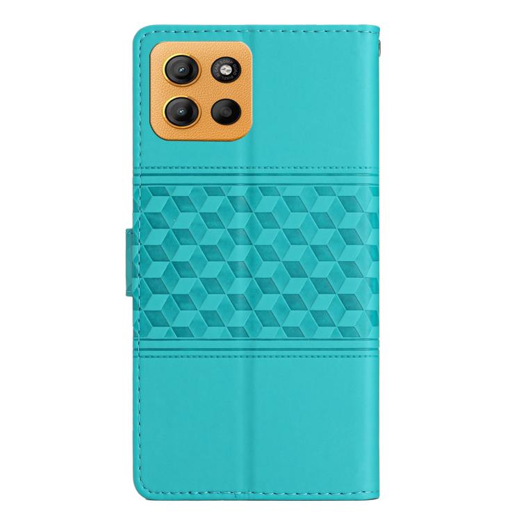 For Motorola Moto G15 Diamond Embossed Skin Feel Leather Phone Case