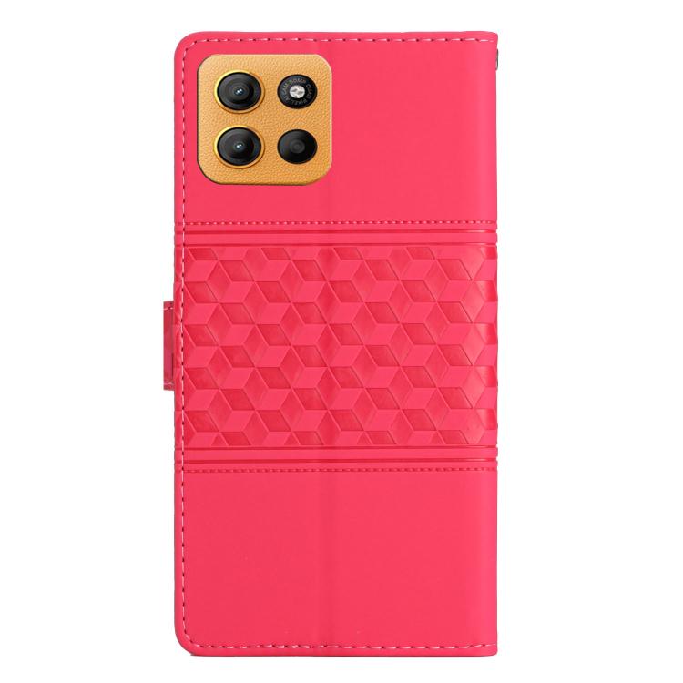 For Motorola Moto G15 Diamond Embossed Skin Feel Leather Phone Case