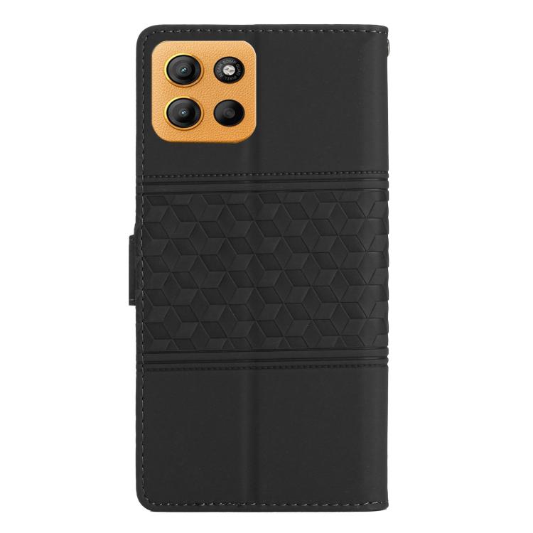 For Motorola Moto G15 Diamond Embossed Skin Feel Leather Phone Case