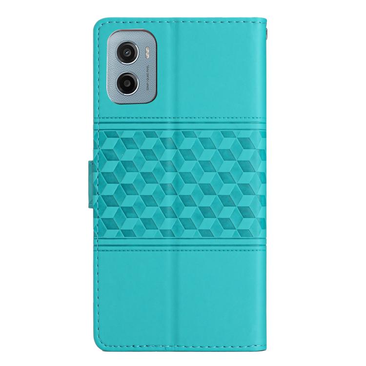 For Motorola Moto E15 Diamond Embossed Skin Feel Leather Phone Case