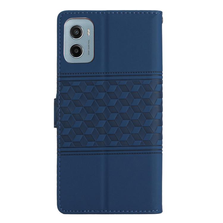 For Motorola Moto E15 Diamond Embossed Skin Feel Leather Phone Case