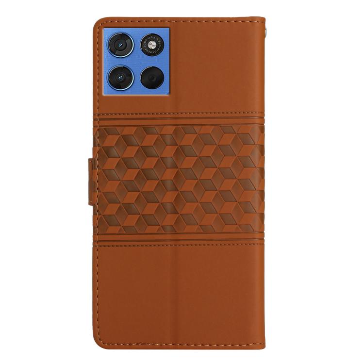 For Motorola Moto G57 5G Diamond Embossed Skin Feel Leather Phone Case
