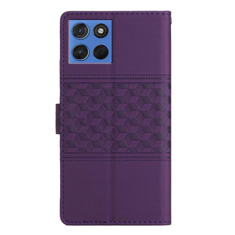 For Motorola Moto G57 5G Diamond Embossed Skin Feel Leather Phone Case
