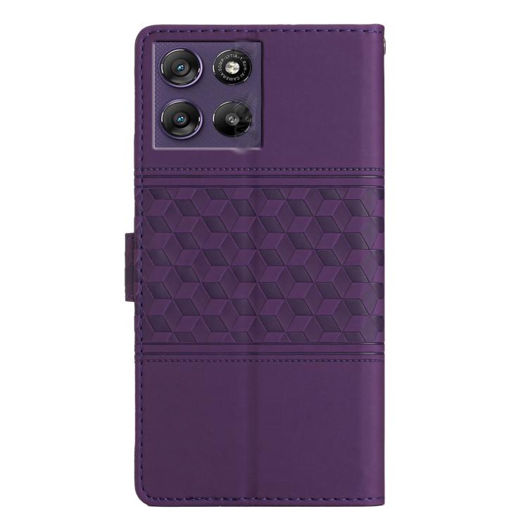 For Motorola Moto G67 Power 5G Diamond Embossed Skin Feel Leather Phone Case