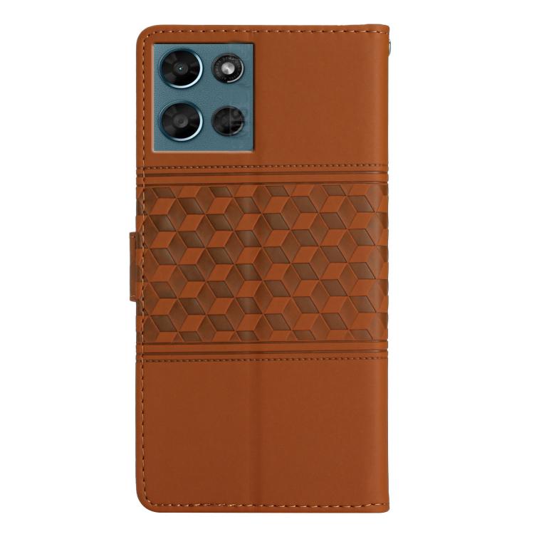 For Motorola Moto G Play 2025 Diamond Embossed Skin Feel Leather Phone Case