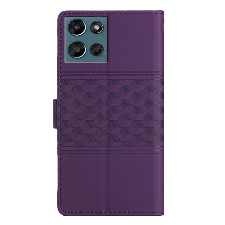 For Motorola Moto G Play 2025 Diamond Embossed Skin Feel Leather Phone Case