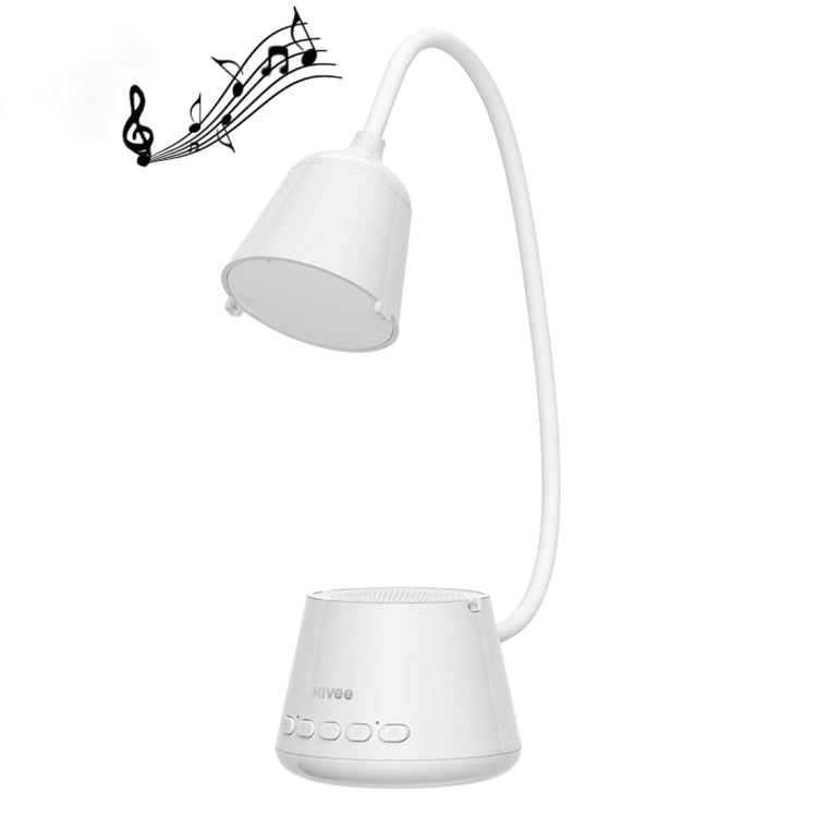 KIVEE KV-DM01 Portable Bluetooth 5.0 Desk Lamp Bluetooth Speaker, Support TF Card / U Disk / FM(White)