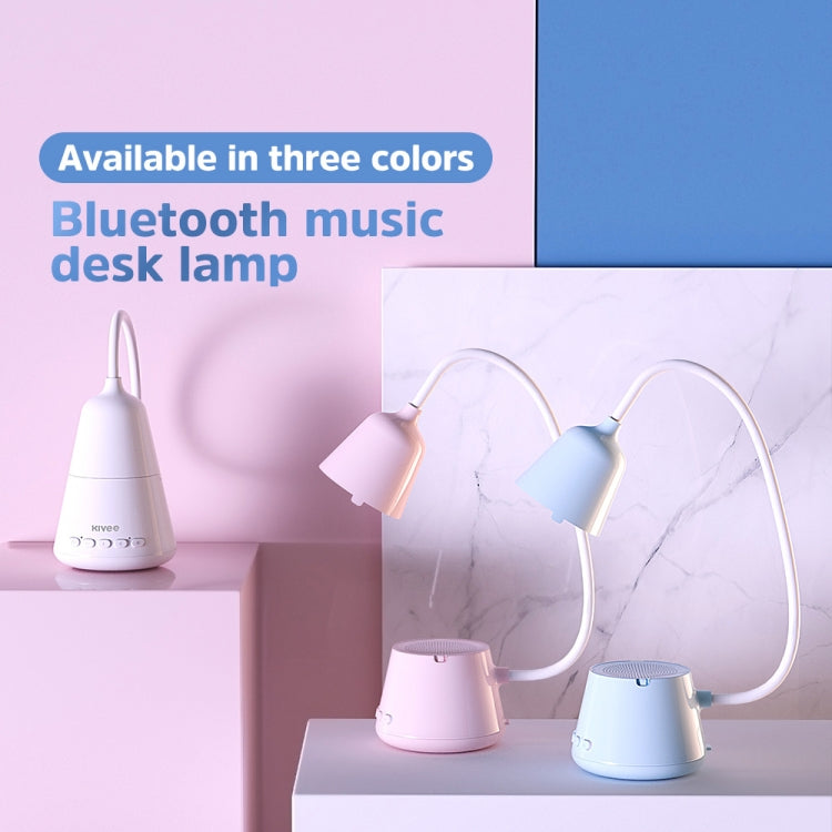 KIVEE KV-DM01 Portable Bluetooth 5.0 Desk Lamp Bluetooth Speaker, Support TF Card / U Disk / FM(White)