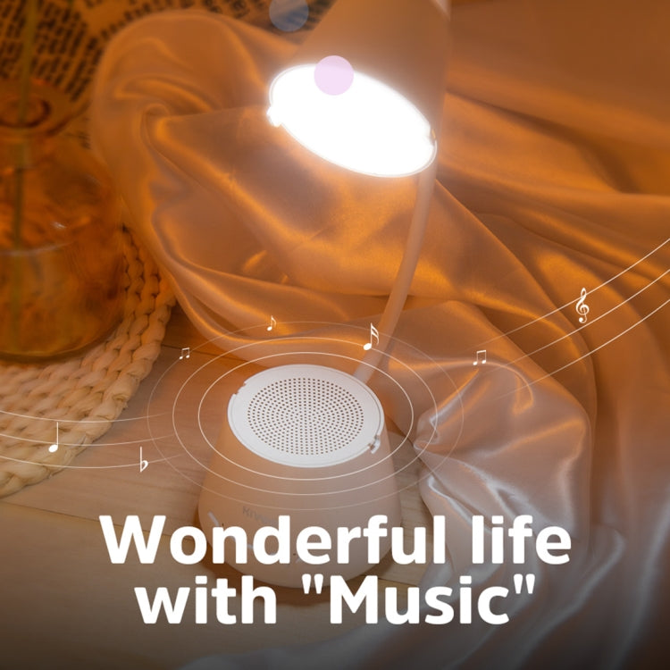 KIVEE KV-DM01 Portable Bluetooth 5.0 Desk Lamp Bluetooth Speaker, Support TF Card / U Disk / FM(White)