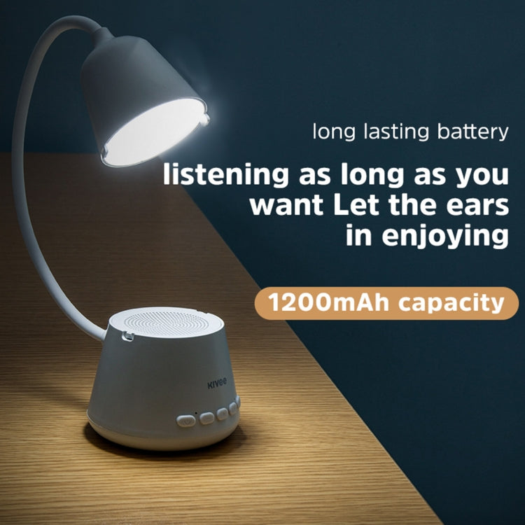 KIVEE KV-DM01 Portable Bluetooth 5.0 Desk Lamp Bluetooth Speaker, Support TF Card / U Disk / FM(White)