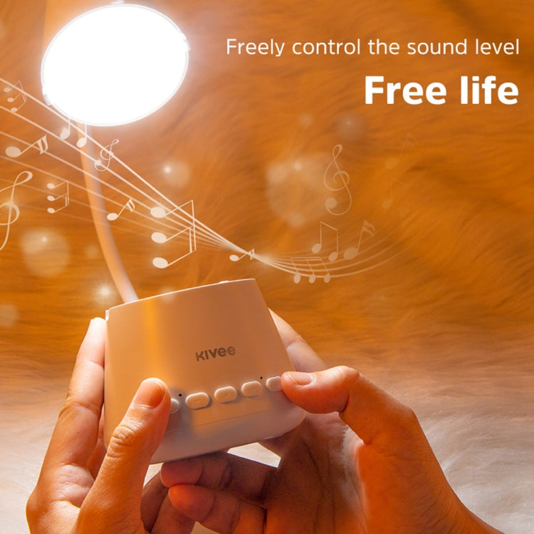KIVEE KV-DM01 Portable Bluetooth 5.0 Desk Lamp Bluetooth Speaker, Support TF Card / U Disk / FM(White)