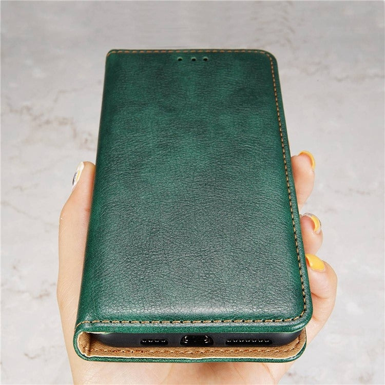 For Sony Xperia 10 VI Gloss Oil Solid Color Magnetic Leather Phone Case