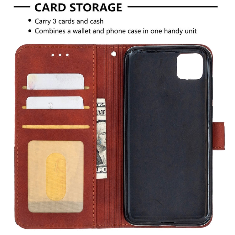 For Huawei Y5p Rhombus Texture Magnetic Buckle Horizontal Flip Leather Case with Holder & Card Slots & Wallet & Photo Frame