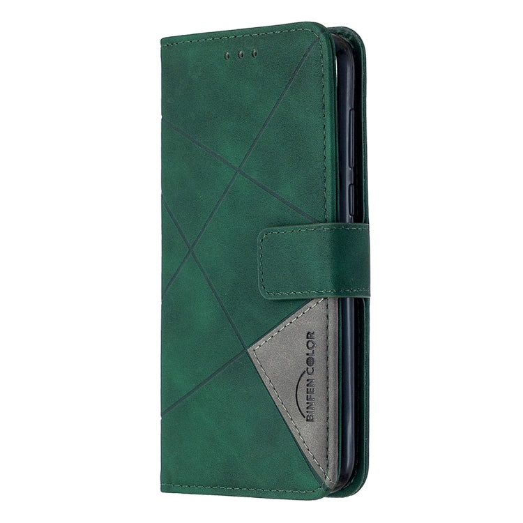 For Huawei Y5p Rhombus Texture Magnetic Buckle Horizontal Flip Leather Case with Holder & Card Slots & Wallet & Photo Frame