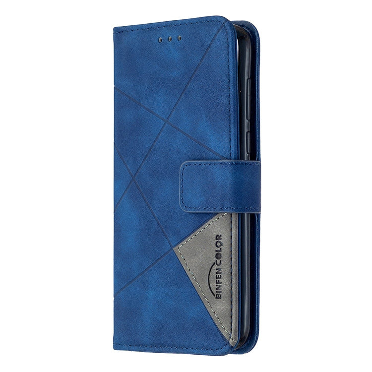 For Huawei Y5p Rhombus Texture Magnetic Buckle Horizontal Flip Leather Case with Holder & Card Slots & Wallet & Photo Frame