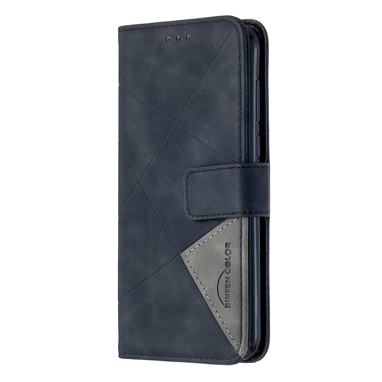 For Huawei Y5p Rhombus Texture Magnetic Buckle Horizontal Flip Leather Case with Holder & Card Slots & Wallet & Photo Frame