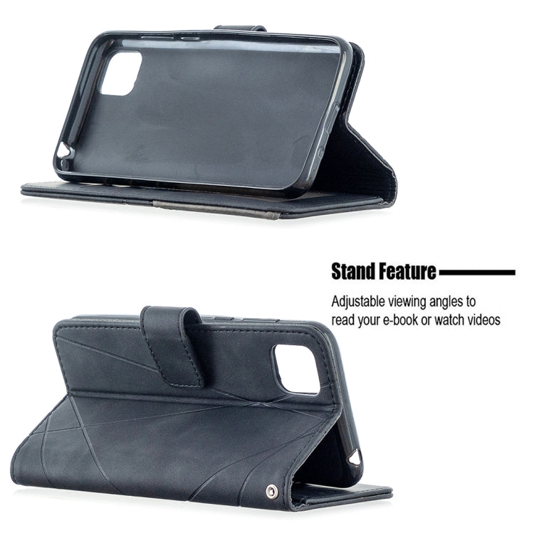 For Huawei Y5p Rhombus Texture Magnetic Buckle Horizontal Flip Leather Case with Holder & Card Slots & Wallet & Photo Frame