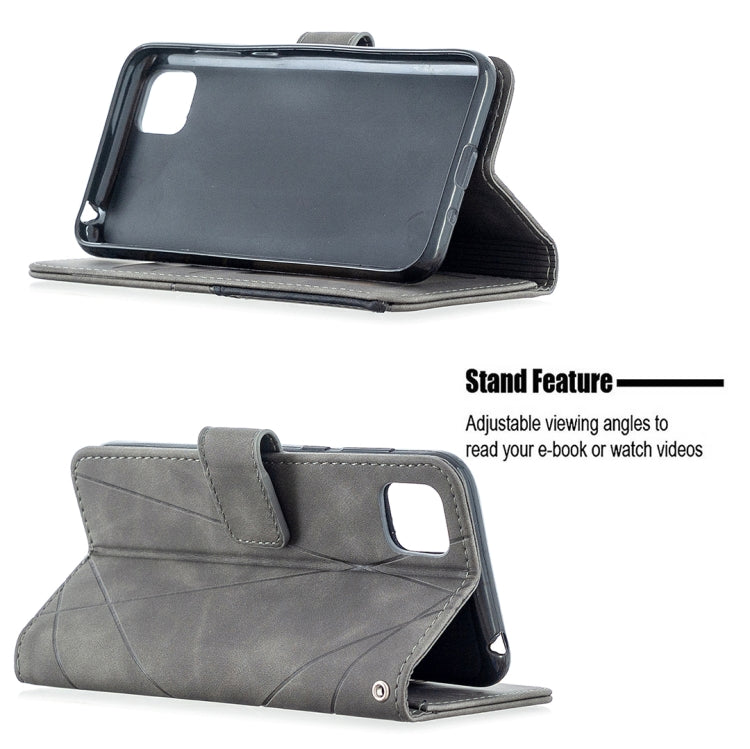 For Huawei Y5p Rhombus Texture Magnetic Buckle Horizontal Flip Leather Case with Holder & Card Slots & Wallet & Photo Frame