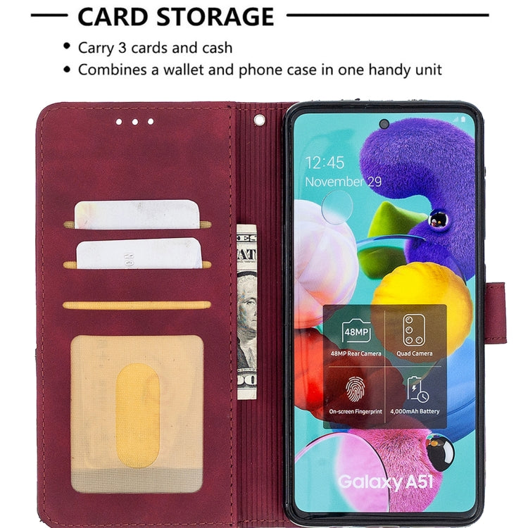 For Samsung Galaxy A51 Rhombus Texture Magnetic Buckle Horizontal Flip Leather Case with Holder & Card Slots & Wallet & Photo Frame
