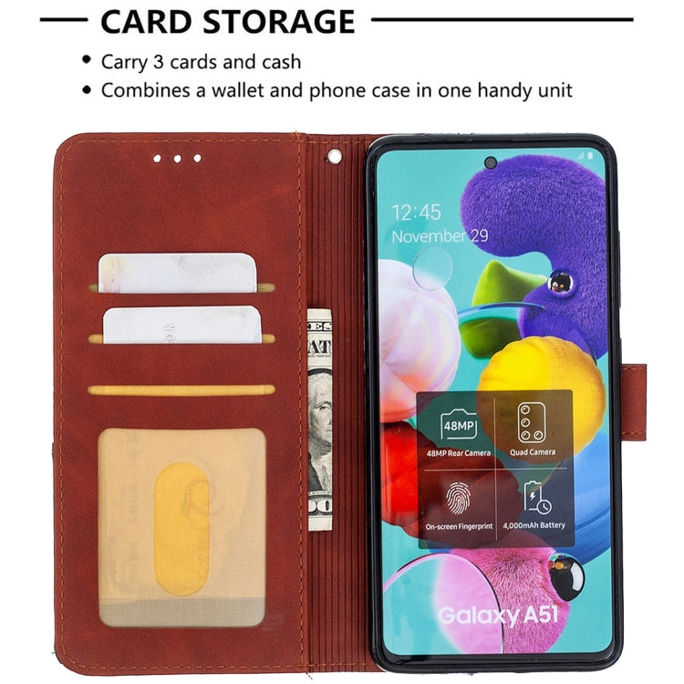 For Samsung Galaxy A51 Rhombus Texture Magnetic Buckle Horizontal Flip Leather Case with Holder & Card Slots & Wallet & Photo Frame