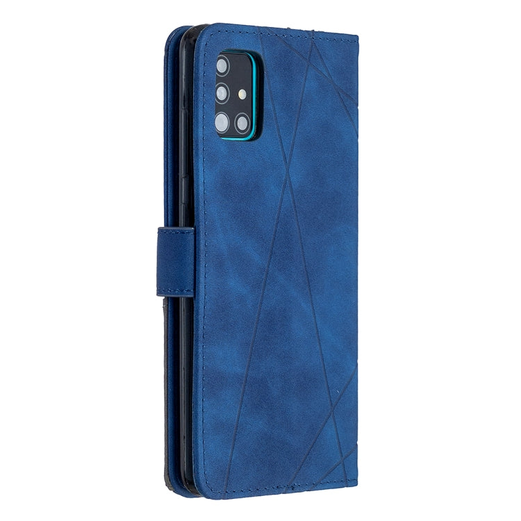 For Samsung Galaxy A51 Rhombus Texture Magnetic Buckle Horizontal Flip Leather Case with Holder & Card Slots & Wallet & Photo Frame