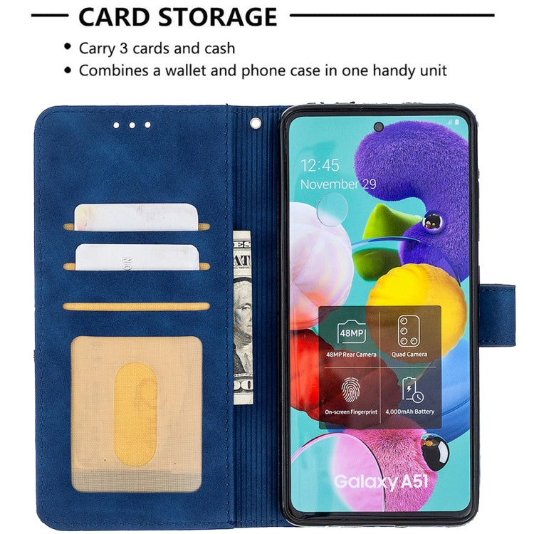 For Samsung Galaxy A51 Rhombus Texture Magnetic Buckle Horizontal Flip Leather Case with Holder & Card Slots & Wallet & Photo Frame