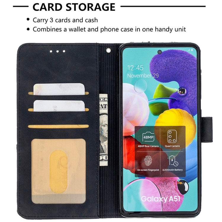For Samsung Galaxy A51 Rhombus Texture Magnetic Buckle Horizontal Flip Leather Case with Holder & Card Slots & Wallet & Photo Frame
