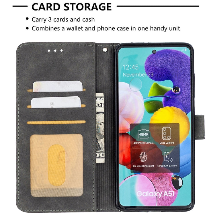 For Samsung Galaxy A51 Rhombus Texture Magnetic Buckle Horizontal Flip Leather Case with Holder & Card Slots & Wallet & Photo Frame
