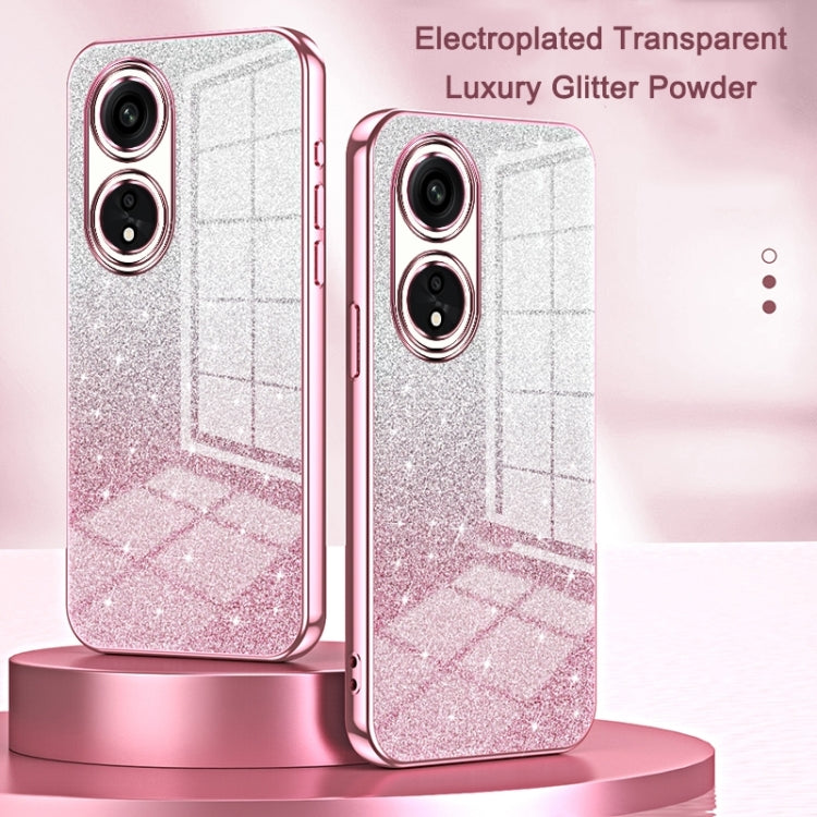 For OPPO K12x Gradient Glitter Powder Electroplated Phone Case