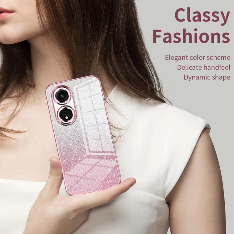 For OPPO K12x Gradient Glitter Powder Electroplated Phone Case