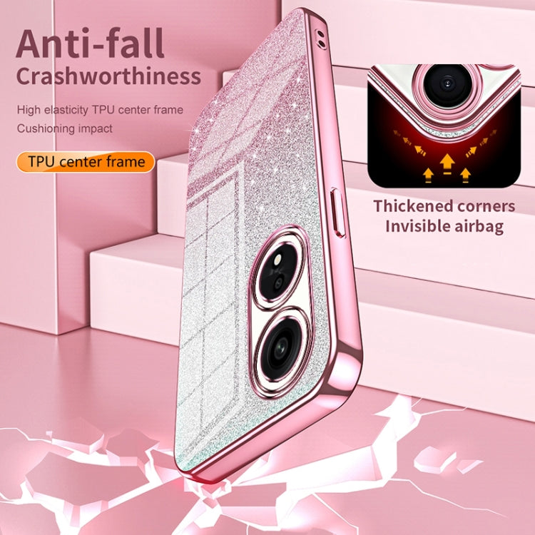 For OPPO K12x Gradient Glitter Powder Electroplated Phone Case