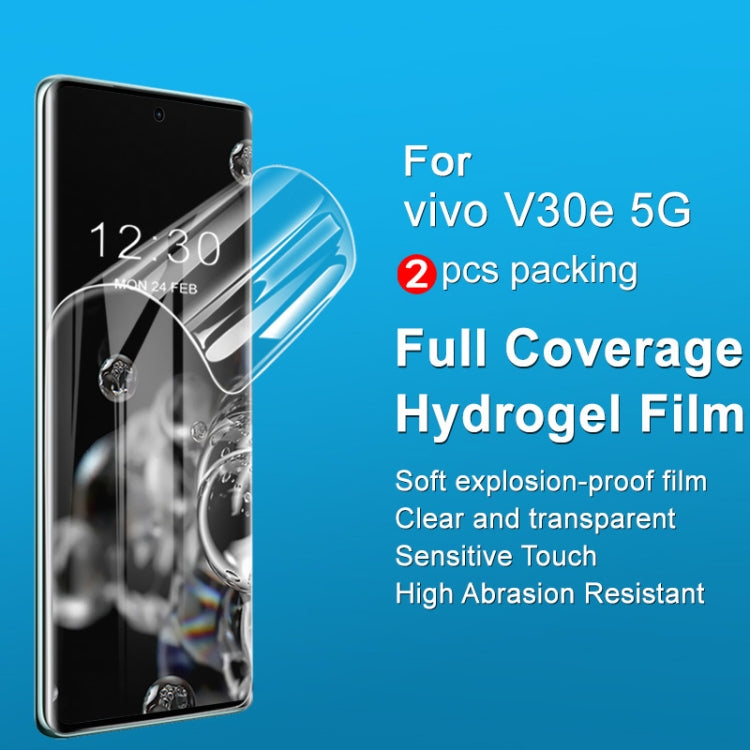 For vivo V30e 5G 2pcs imak Curved Full Screen Hydrogel Film Protector