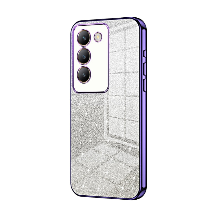 For vivo V30 SE Gradient Glitter Powder Electroplated Phone Case