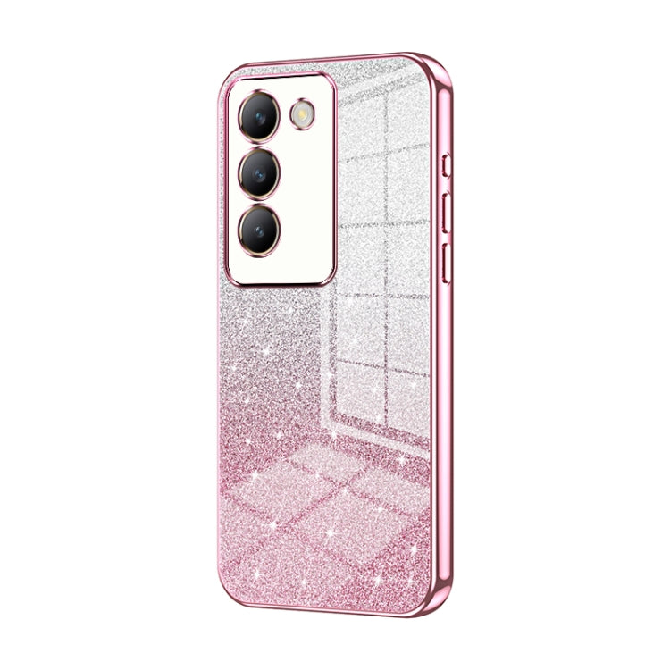 For vivo V30 SE Gradient Glitter Powder Electroplated Phone Case