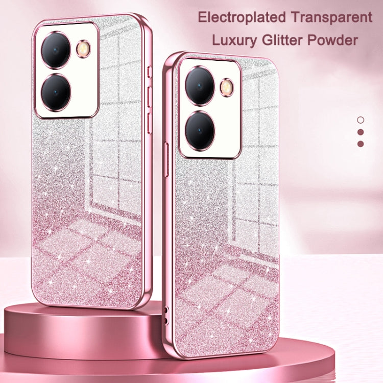 For vivo Y300 Pro Gradient Glitter Powder Electroplated Phone Case