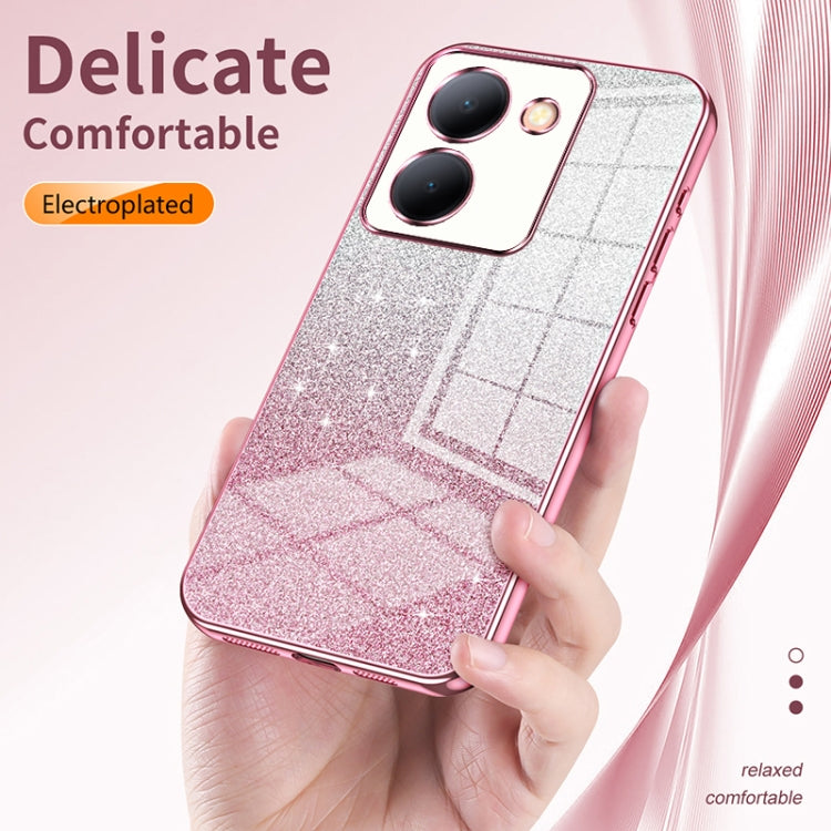 For vivo X100s Gradient Glitter Powder Electroplated Phone Case
