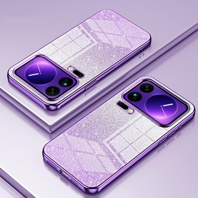 For Xiaomi 17 Pro Max Gradient Glitter Powder Electroplated Phone Case