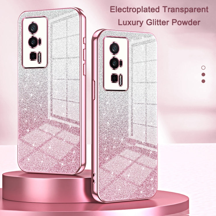 For Xiaomi 14T Gradient Glitter Powder Electroplated Phone Case