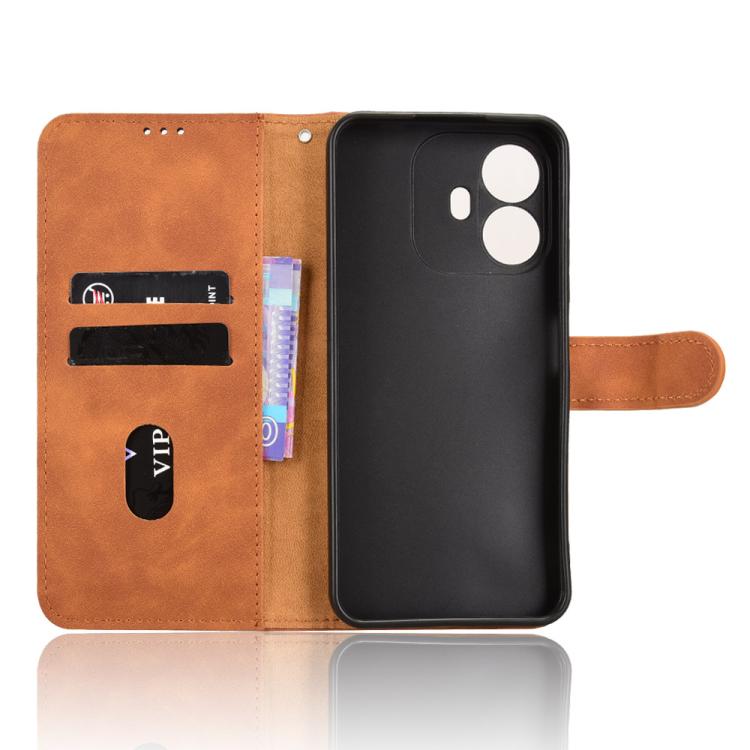 For TCL K70 Power 4G / K70 4G Skin Feel Magnetic Flip Leather Phone Case
