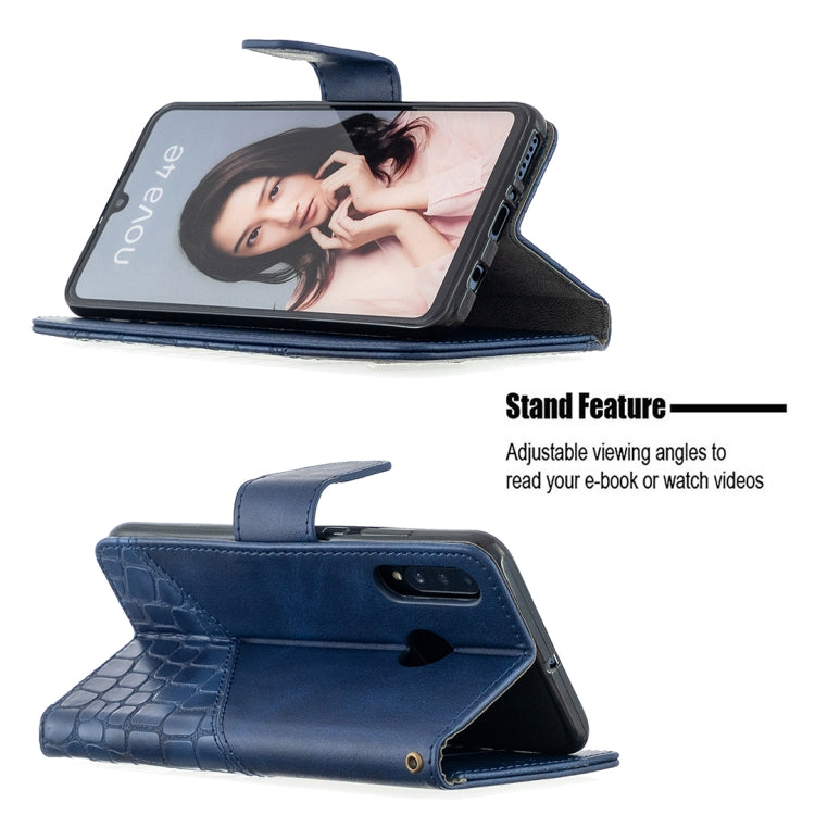 For Huawei P30 Lite Matching Color Crocodile Texture Horizontal Flip PU Leather Case with Holder & Card Slots & Wallet