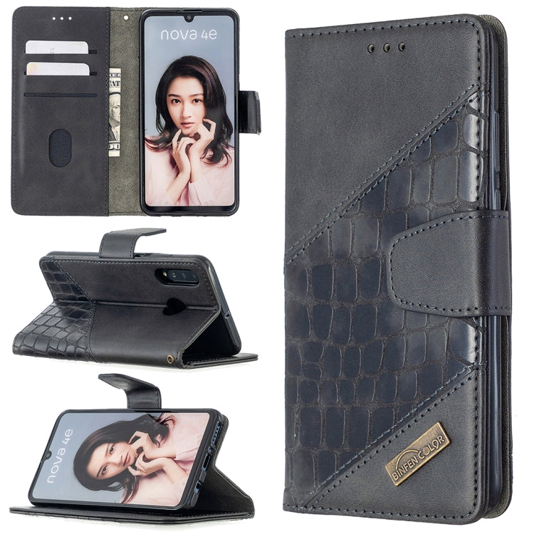 For Huawei P30 Lite Matching Color Crocodile Texture Horizontal Flip PU Leather Case with Holder & Card Slots & Wallet
