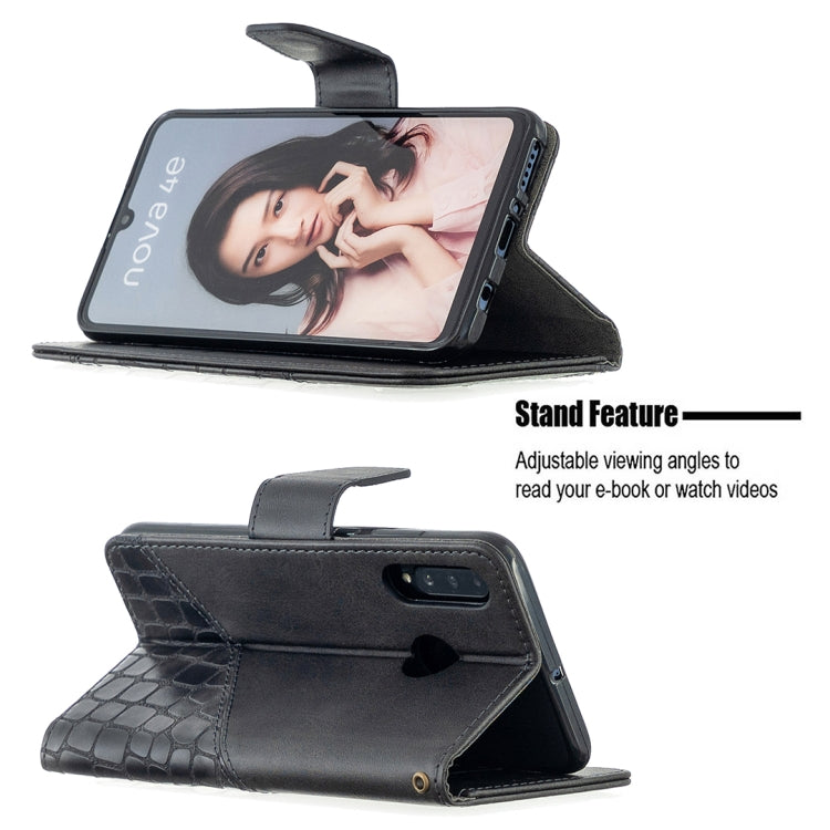 For Huawei P30 Lite Matching Color Crocodile Texture Horizontal Flip PU Leather Case with Holder & Card Slots & Wallet