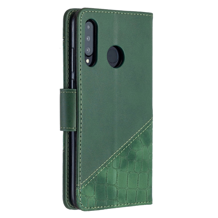 For Huawei P30 Lite Matching Color Crocodile Texture Horizontal Flip PU Leather Case with Holder & Card Slots & Wallet