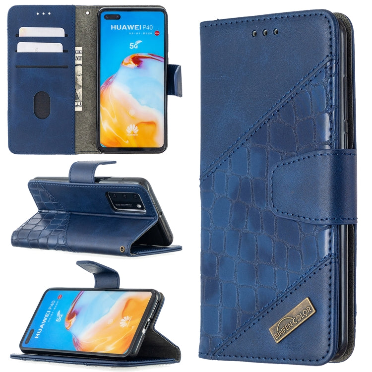 For Huawei P40 Matching Color Crocodile Texture Horizontal Flip PU Leather Case with Holder & Card Slots & Wallet