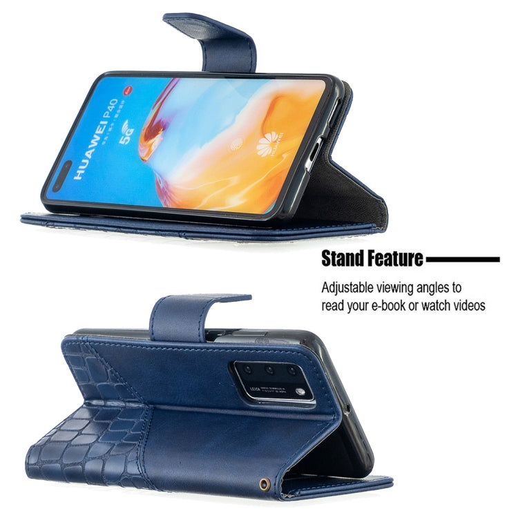 For Huawei P40 Matching Color Crocodile Texture Horizontal Flip PU Leather Case with Holder & Card Slots & Wallet