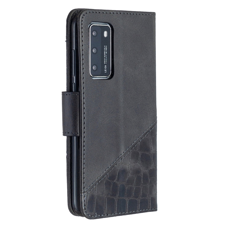 For Huawei P40 Matching Color Crocodile Texture Horizontal Flip PU Leather Case with Holder & Card Slots & Wallet