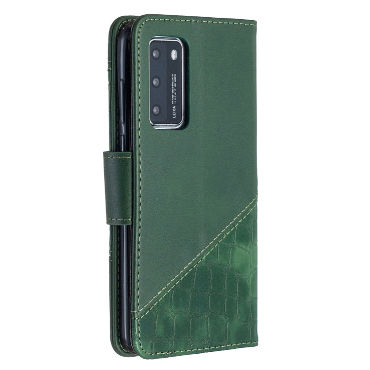For Huawei P40 Matching Color Crocodile Texture Horizontal Flip PU Leather Case with Holder & Card Slots & Wallet