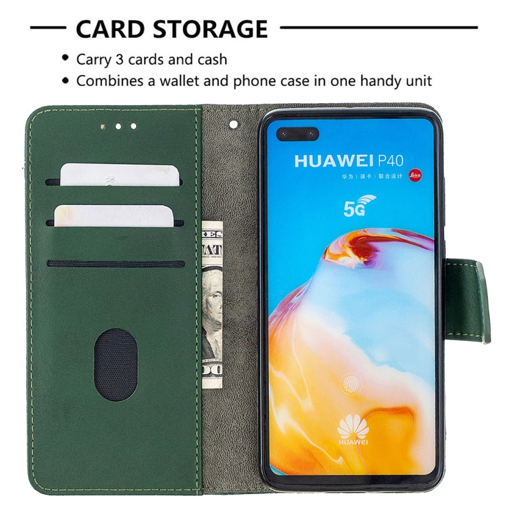 For Huawei P40 Matching Color Crocodile Texture Horizontal Flip PU Leather Case with Holder & Card Slots & Wallet