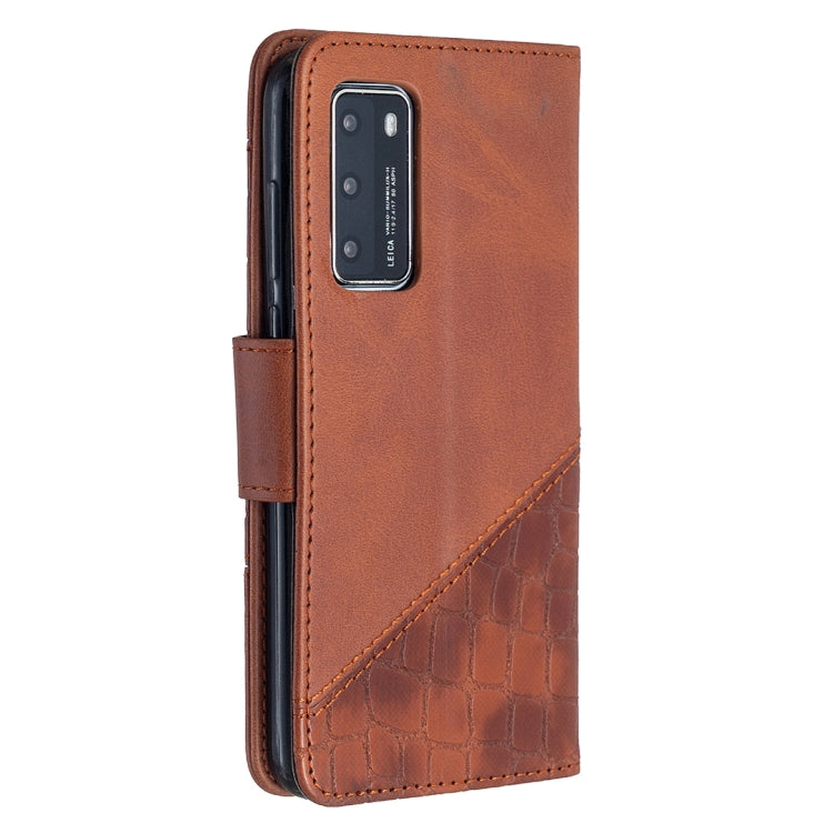For Huawei P40 Matching Color Crocodile Texture Horizontal Flip PU Leather Case with Holder & Card Slots & Wallet