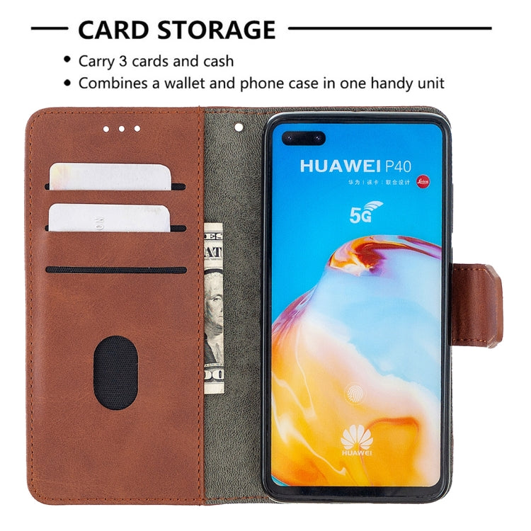 For Huawei P40 Matching Color Crocodile Texture Horizontal Flip PU Leather Case with Holder & Card Slots & Wallet